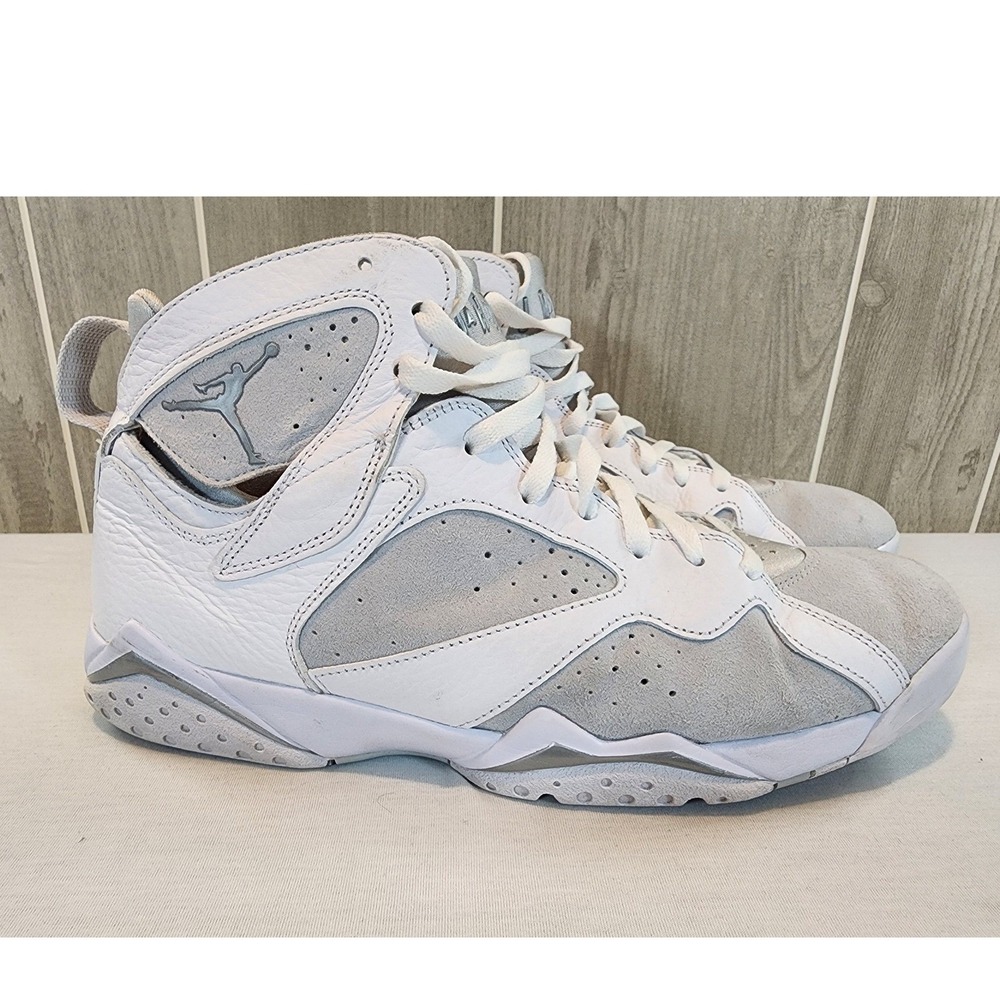 Air Jordan 7 Retro Mens 12.5 Pure Money Pure Platinum White Silver 304775-120